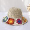 Fisherman's Womens Straw with flower hat bucket hat UV Protection Sun Visor beach hat Women Visors rainbow Women Summer hat Cap