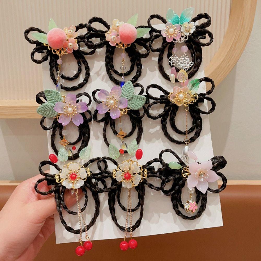 Tassels Chinese New Year Headwear Red Ancient Style Hairpin Lovely Hanfu Hair Sticks  Baby