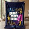 Coperta in Flanella Stampata Grand Theft Auto, Coperta Calda Accogliente e Delicata sulla Pelle per Divano, Letto, Uso Quotidiano Indoor