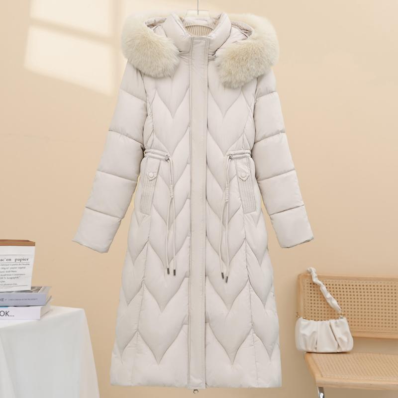 Fashion Winter Woman Coats Hooded Faux Fur Collar Thick Warm Plus Size Long Parkas Loose Women's Jackets