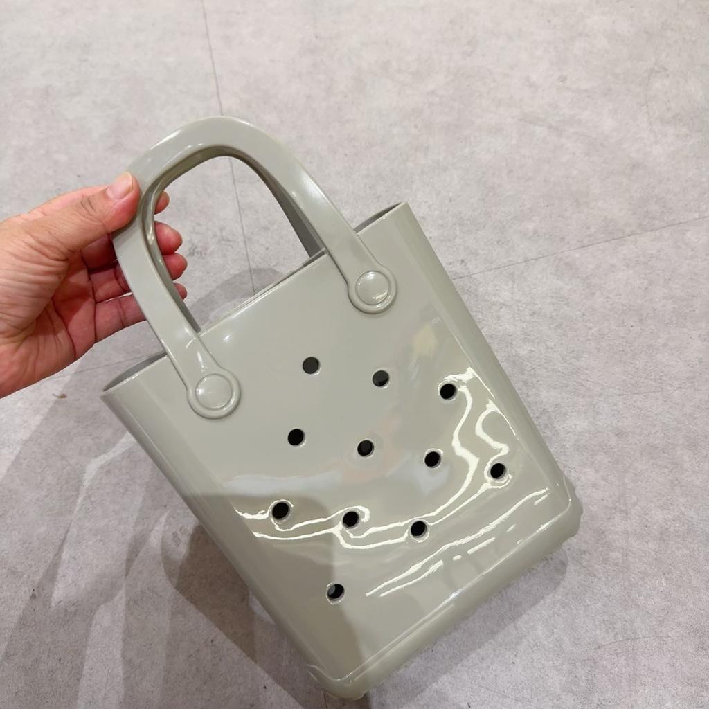 Borsa Gelatina Borsa con Fori Fai da Te Borsa da Donna Macaron Cesto da Spiaggia per Bucato Borsa in Pvc
