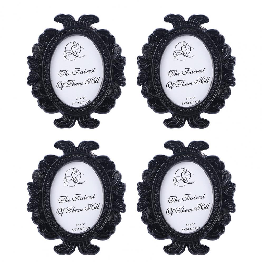 Decorative Resin Frame Elegant Oval Photo Frame Set for Home Decor Wedding Display Vintage Resin Picture Holder
