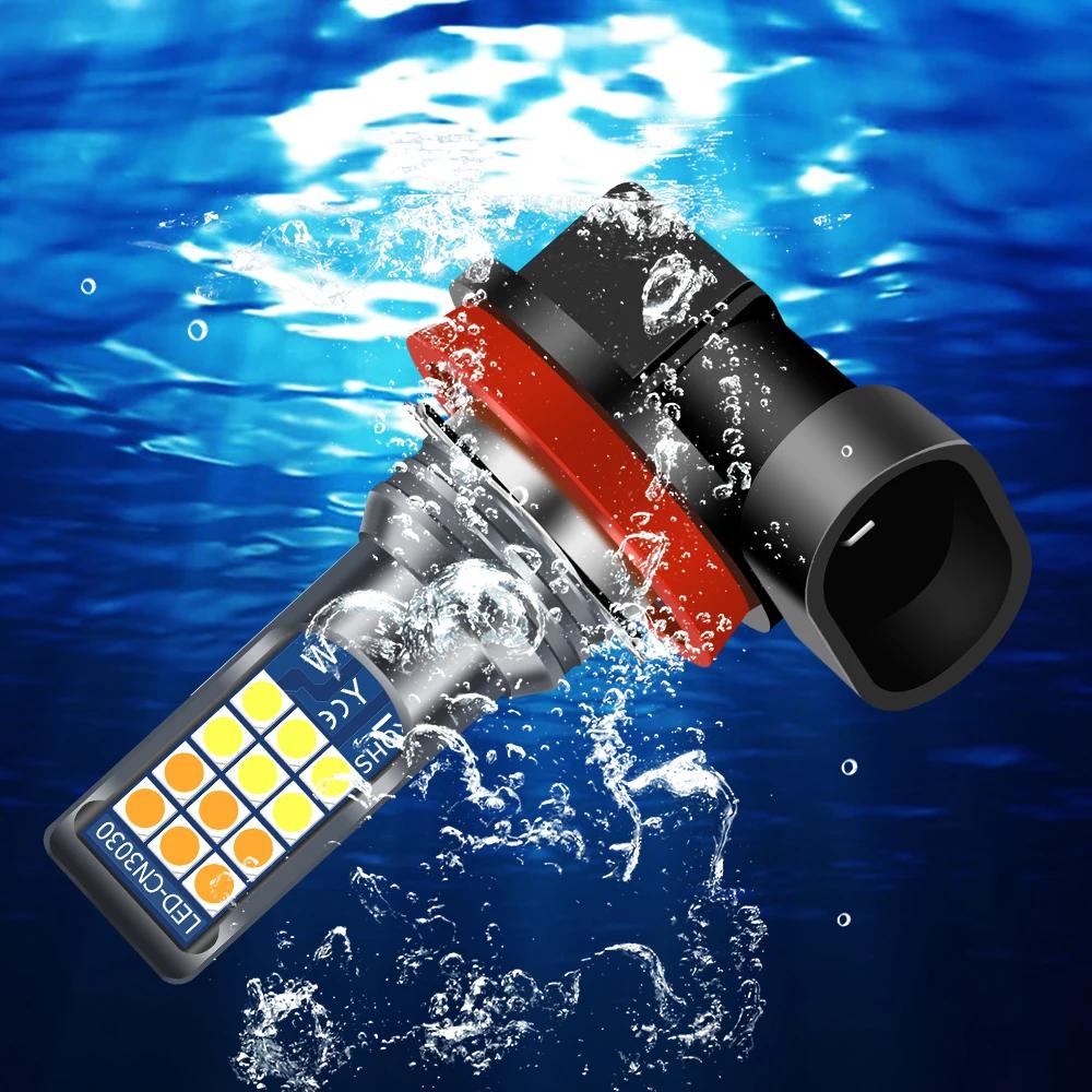 2PCS LED Car Fog Light Bulb White - 3030 Chip 12V, Fit H4 H7 H8 H11 9005 9006, Auto Driving Running Fog Lamp for Night Safety,