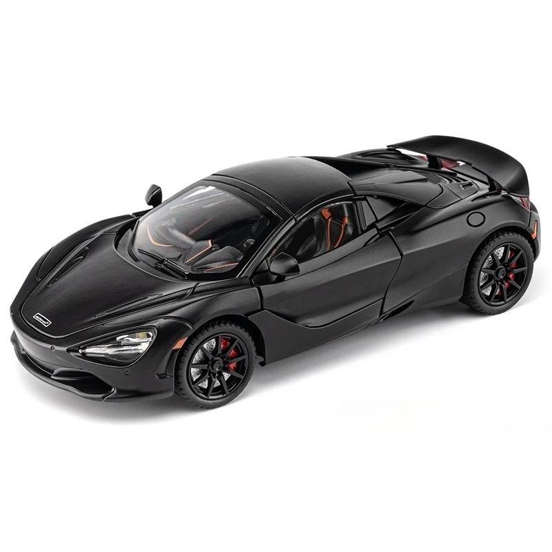 Super Sportcar Toy Simulation 1/24 McLaren 720s Car Model Alloy Die Cast with Sound Light Pull Back Toys Vehicles Models Children Gifts