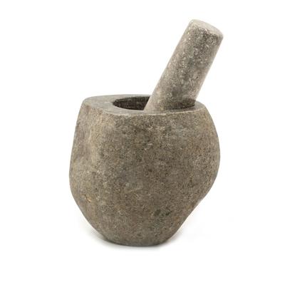 Naturlig Flodsten Dekorativ Murbruk & Stöt - Mellan (ca 12x8cm)