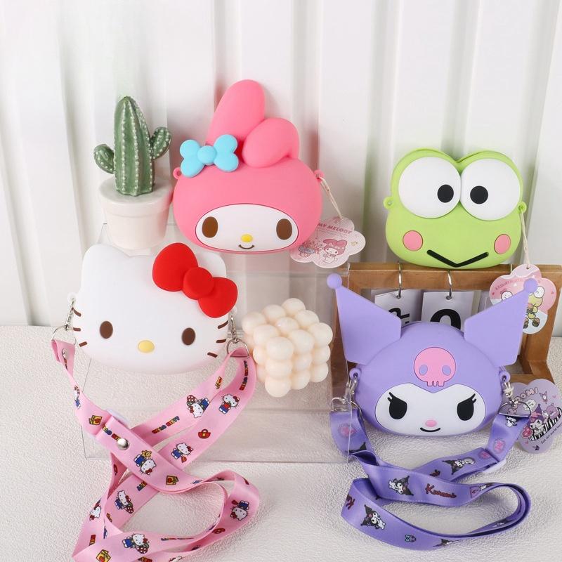 Cute Cartoon Silicone Kids Shoulder Bag Plush Toy Coin Purse Messenger Gift For Children