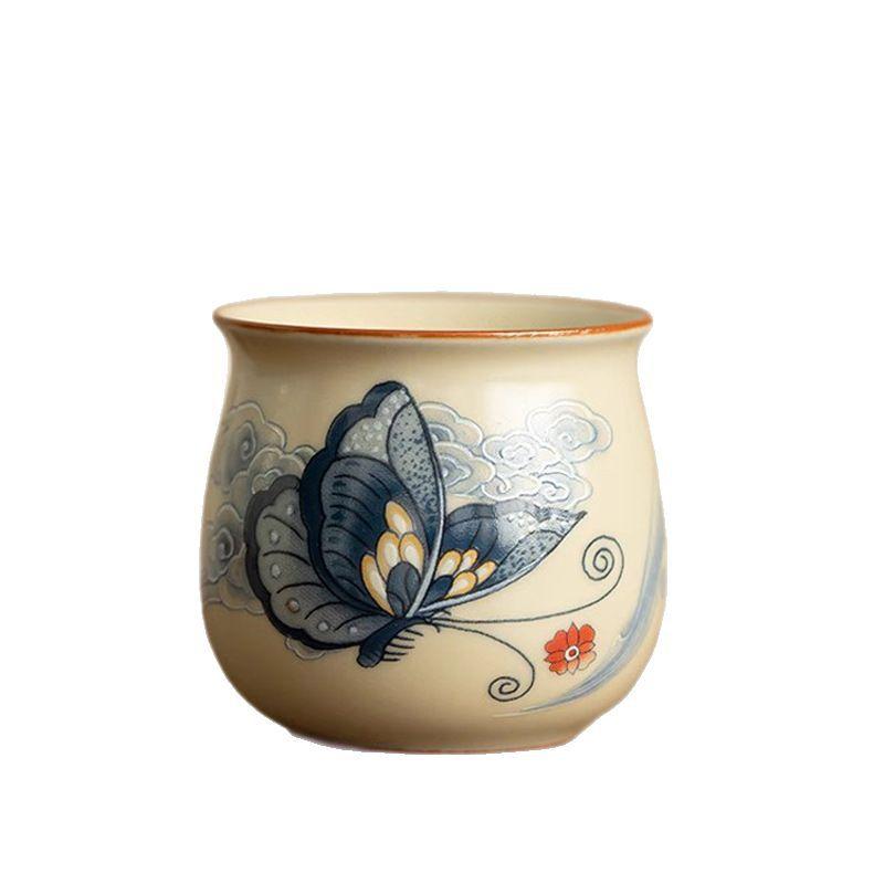 

Роскошная керамическая чашка мастера Руяо для домашнего офиса, питья чая, подарок для мужчин и женщин 100ML