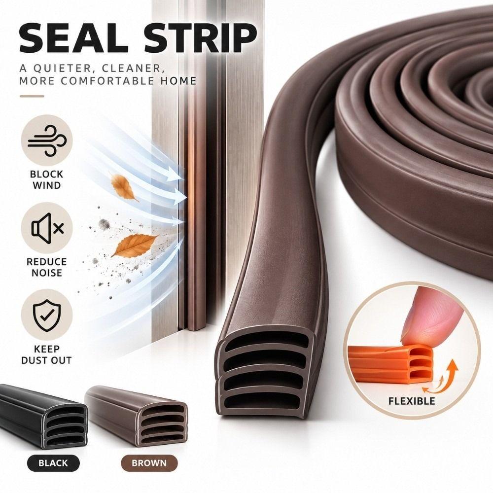 Flexible Door Seal Strip Anti-Collision Door Gap Seal Door Weather Stripping  Entry Door Sealing
