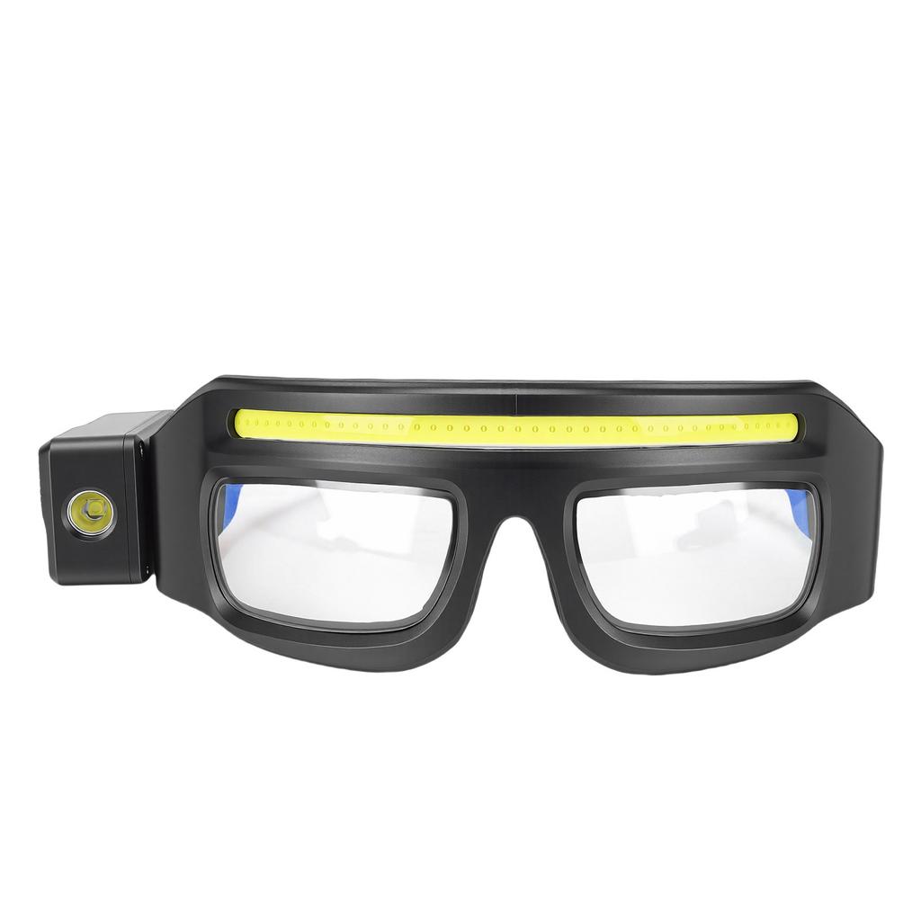 LED Safety Glasses with Rotatable Headlight Motion Sensor Lighted Glasses Adjustable Brightness Rechargeable for