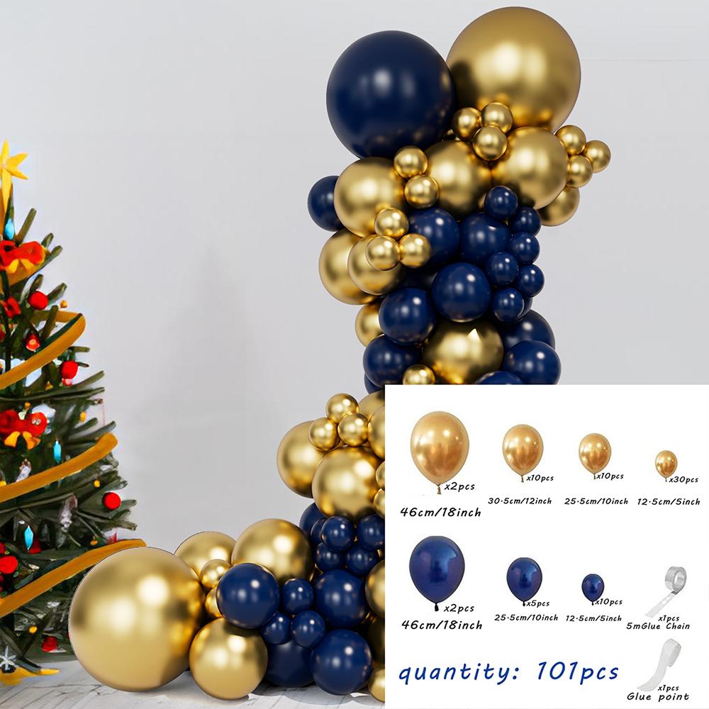 101pcs Chic Navy Gold Balloon Kit Easy Setup For Weddings Baby Showers Parties No Electricity Perfect Decor Photo Backdrop