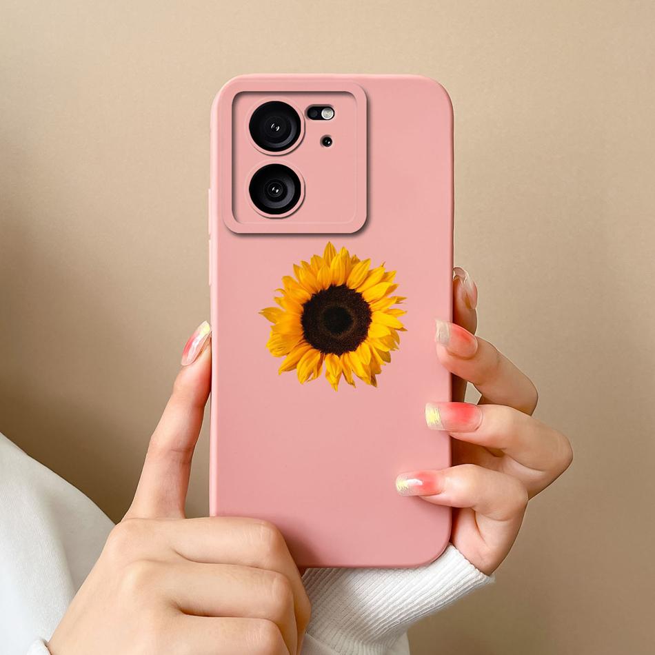 Case For Xiaomi 13T Pro Candy Painted Flowers Phone Cover For Xiaomi 13 T 13TPro Soft Liquid Silicone Shockproof Bumper Coque
