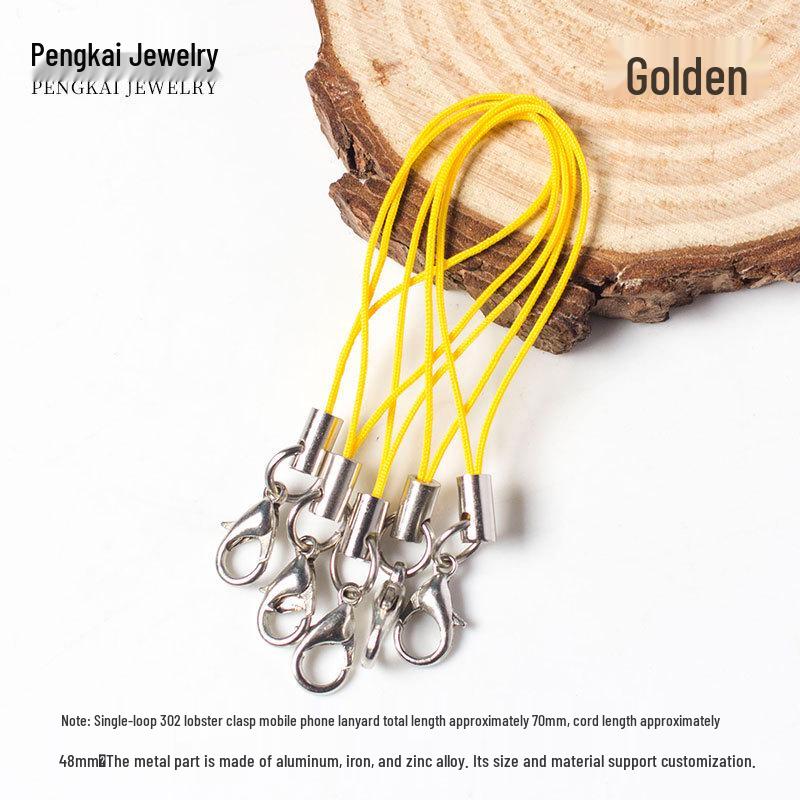 Colorful Handmade DIY Jewelry Accessories: Mobile Phone Lanyards with Lobster Clasp and Alloy Cord End