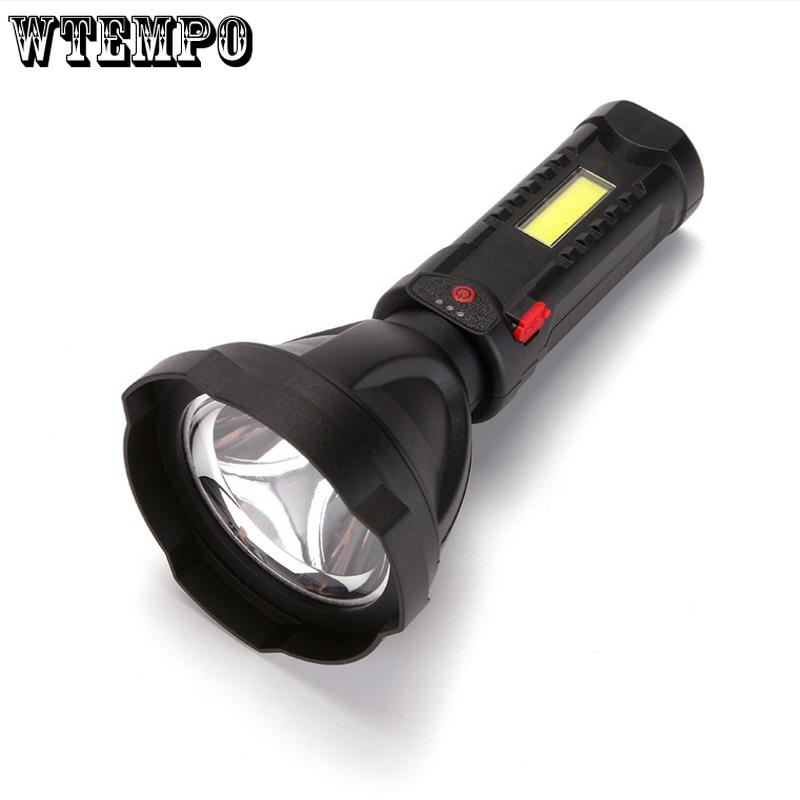 Strong Light Long Range Torch Home User Cob Side Light Outside Usb Rechargeable Searchlight Plastic Strong Light Torch