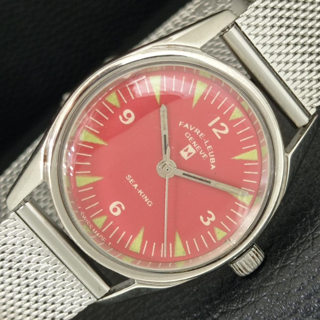FAVRE LEUBA SEA KING VINTAGE 253 РУЧНОЙ ЗАВОД ШВЕЙЦАРСКИЕ МУЖСКИЕ КРАСНЫЕ ЧАСЫ a703722-1