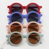 Baby Sunglasses Matte Children's Sunglasses Trendy Round Frame Retro Mocha Colored Glasses  Anti Purple Line
