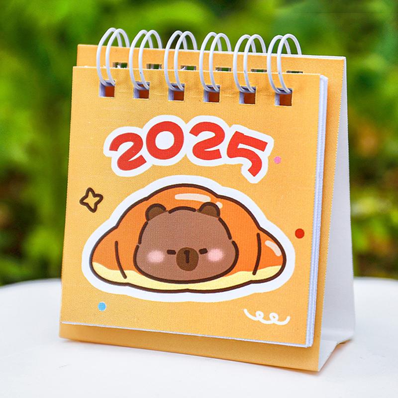 Creative Mini Cartoon Desk Calendar Cute Portable Capybara Pocket Calendar Desktop Small Decoration Office School Supplies Gifts