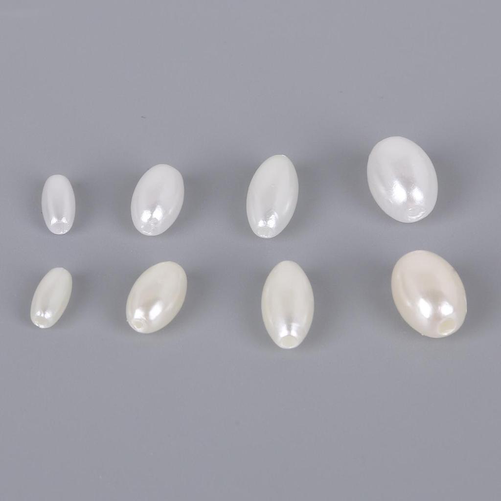1300-7500Pcs New White Ivory ABS Imitation Pearl Beads Rice Bead ABS Plastic Loose Spacer Beads for Jewelry Makin