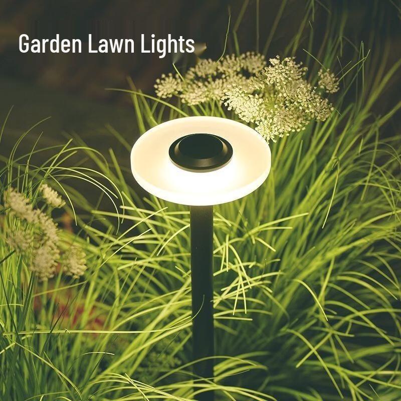 Outdoor Waterproof Mushroom Lawn Light with Flat Head Base