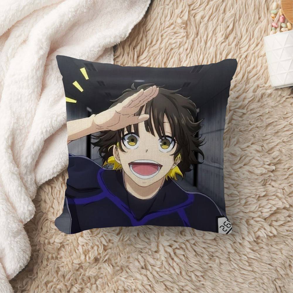 Anime Blue Lock Cushion Cover Inches Farmhouse Decor Home Throw Pillow Covers for Couch Decorations