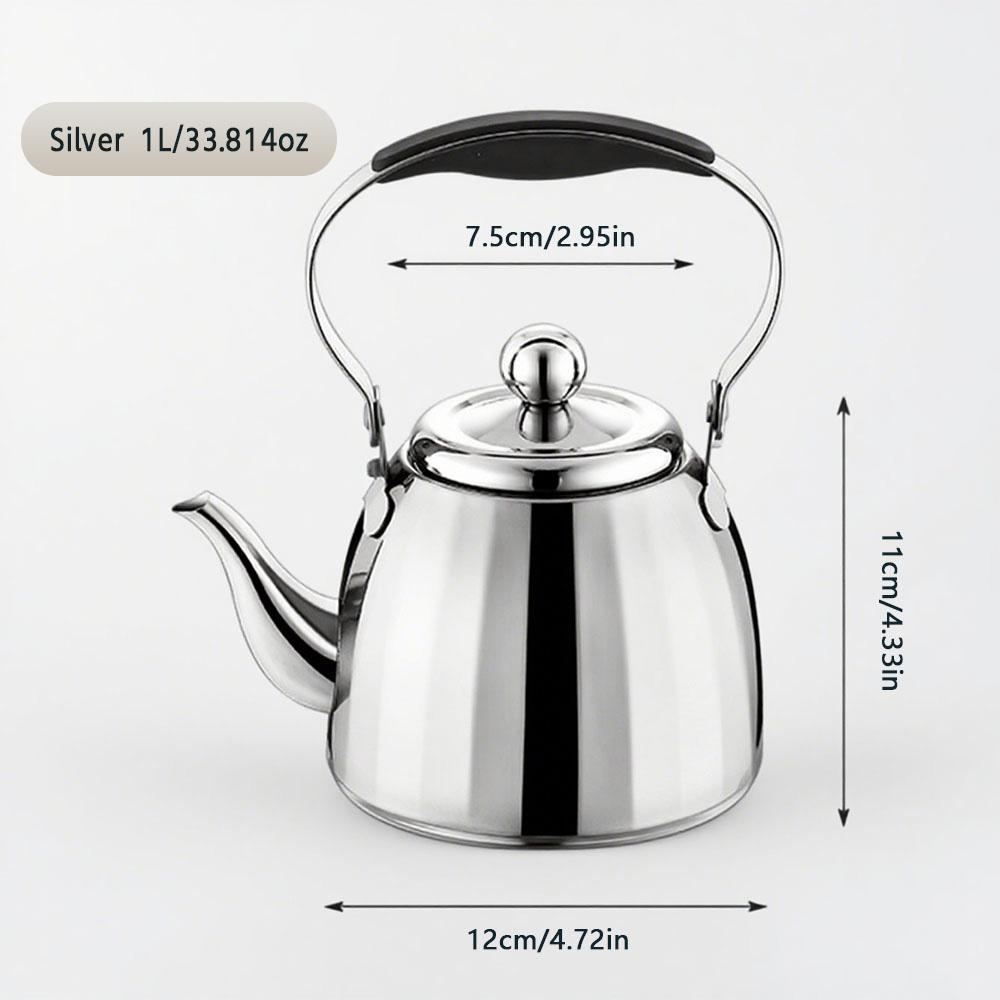 

Stainless steel teapot with filter - suitable for commercial/household use, retro style, easy to pour and detachable filter срібний