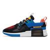 Cubo Mágico Bloco de Cor Esportivo Antiderrapante Leve Tênis de Corrida Cano Baixo Masculino sneaker Preto Branco Azul 11948888-4
