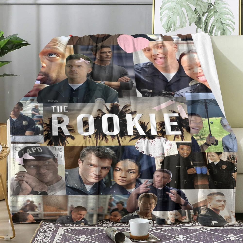 GUOYU Blanket TV The RRookie Throw Soft Flannel Throw Summer Blanket Lightweight Cozy Nap Blanket for Sofa Bed Travel