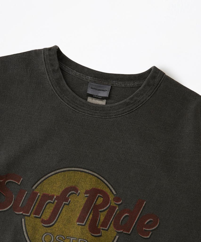 OUTSTANDING Life Is Tee Surf Ride Tee_Pigment Charcoal