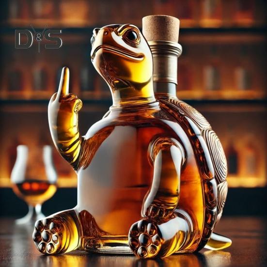 Bouteille de whisky en forme de tortue de mer, design de style tortue de mer, carafe en verre, compagnon de fête, carafe, bar, maison, bureau, fêtes, moule d'affichage