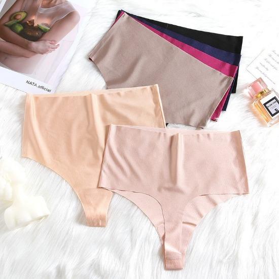 High Waist Sports Anti-clip Buttocks Sexy Women's Panties Seamless Ice Silk T-shaped Yoga Quick-drying Girl Thong