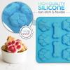 Pink and Blue Puppy Dog Paw and Bone Cake Mold Silicone Ice Cubes Chocolate Molds For Candy Crayons Non-Stick Baking Molds