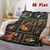 Guitar Collection Showcase 2D Flat Pattern Flannel Blanket, High Quality All Seasons, Home Decor, Warmth and Comfort, Perfect for Christmas Gifts.