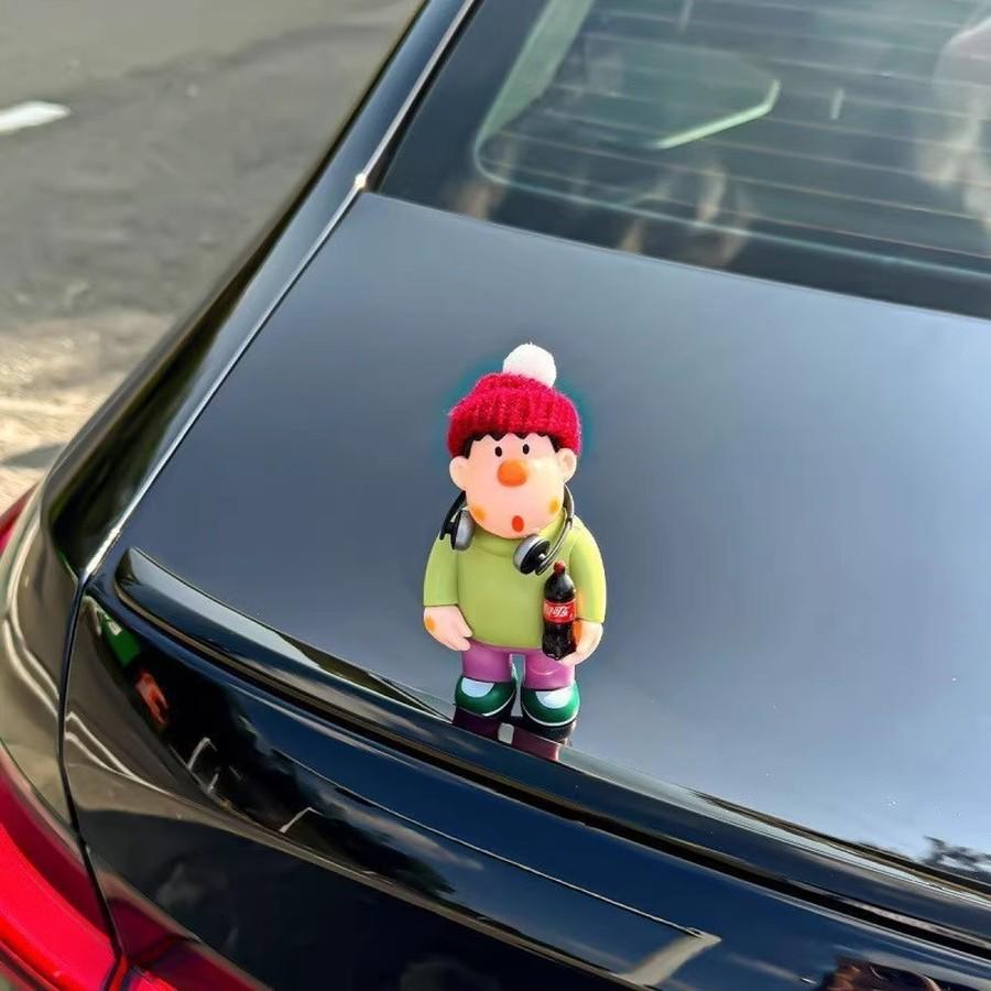 Couple Chubby Therapeutic Car Decorative Car Plush Toy Car Interior Central Console Decompression Ornament