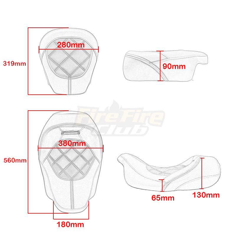Motorbike Driver Solo Seat Cushion Passenger cushion For Harley Touring CVO Street Glide Road King Special Classic 2009-