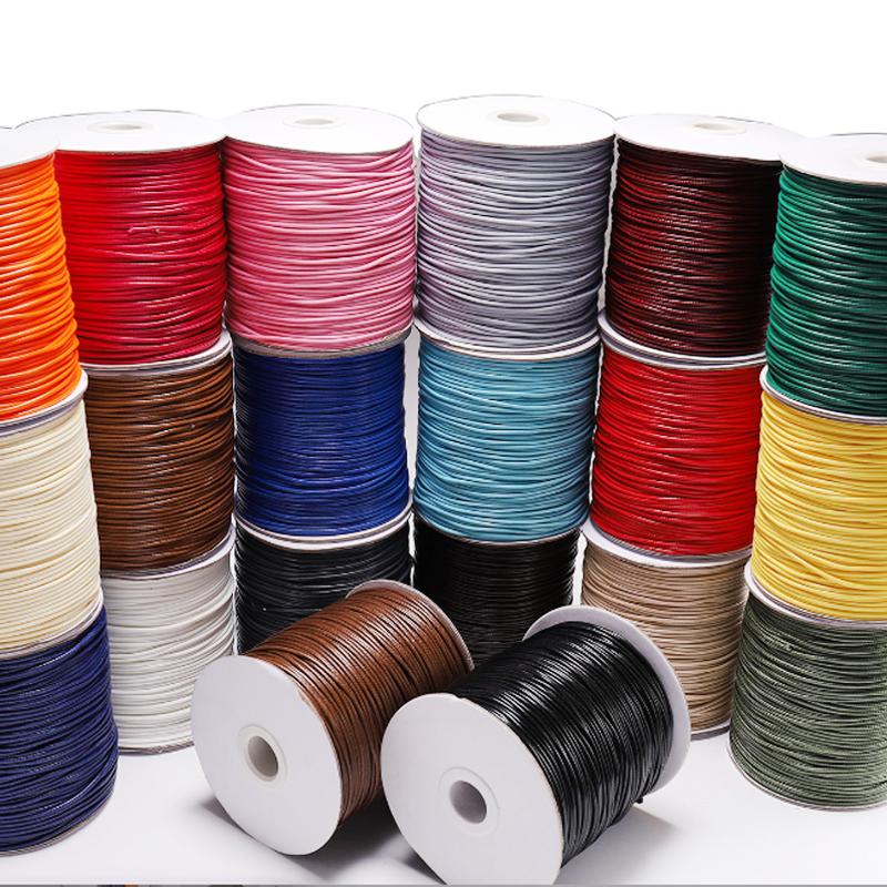 Multiple Colors 2.5mm Thick In Stock Waxed Polyester Lacing String Cord On Roll for Bracelet Necklace Waxed Cord