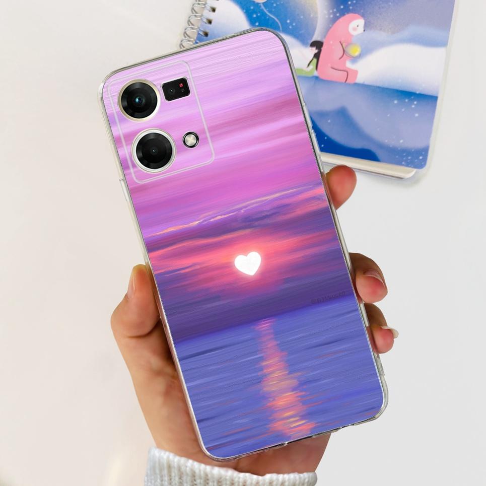 For Oppo Reno7 4G Case CPH2363 Oppo Reno7 Lite 7Z Lovely Painted Cover Soft TPU Phone Case For Oppo Reno 7 5G 7Pro Back Cover