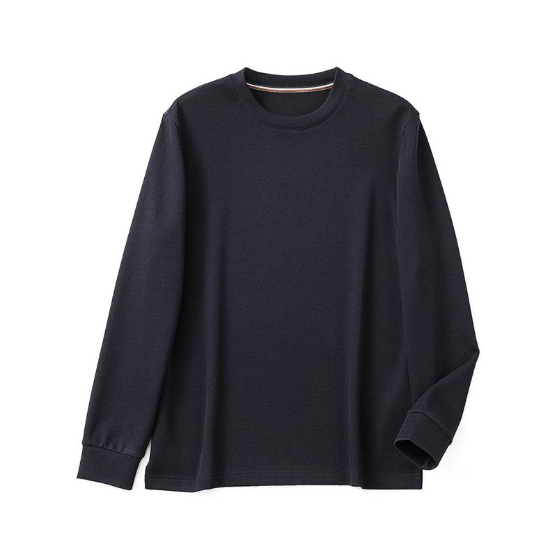 Merino Wool Blend Warm Knitted Base Layer Men's Autumn and Winter Inner Sweatshirt Foreign Trade Men's Round Neck T-Shirt