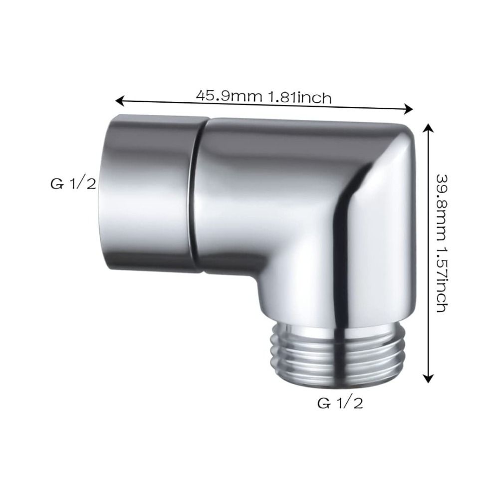 90 Degree Shower Head Elbow Adapter Durable Sliver Shower Arm Extension Connector