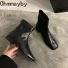 Spring Autumn Women Modern Ankle Boots Fashion Square Toe Short Booties Ladies Casual Low Heel Shoes