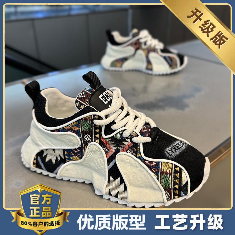 Autumn Niche Printed Forrest Gump Shoes Summer Sports and Leisure Thick-soled Heightening Bag-soled Dad Trendy Shoes