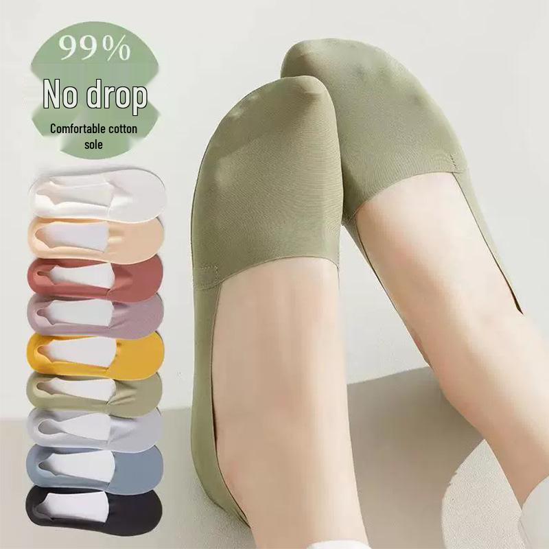 Damen Anti-Rutsch Low-Cut Eisseide Bootssocken - Unsichtbar, Atmungsaktiv, Verstellbare Passform
