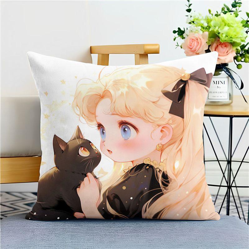 Cartoon Pillow, Pink and Cute, Ice Moon Hare Animation Peripheral Room Sofa Decorative Pillow
