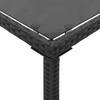 5 Piece Outdoor Dining Set with Cushions Black Poly Rattan