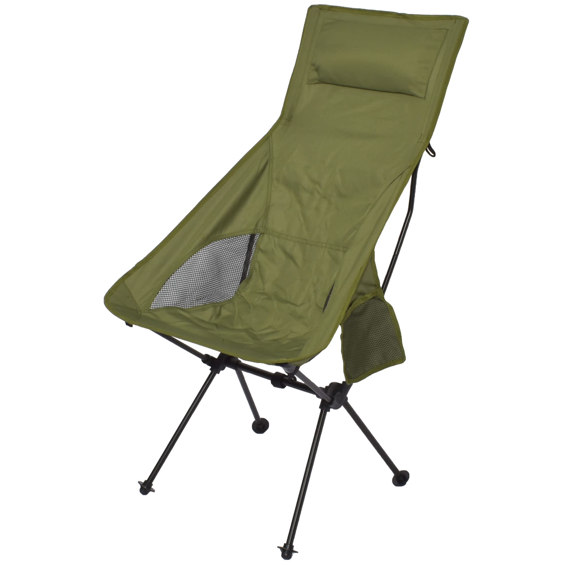 

Peace Park Camping Chair, Outdoor Chair, Aluminum Chair, High Back with Headrest, Ultra Lightweight, Foldable, Storage Bag Included MOSS GREEN