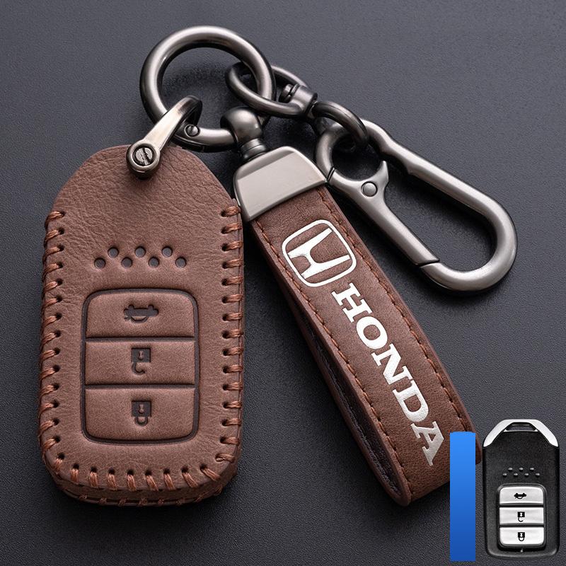 Leather Car Key Remote Cover Full Case Accessories For Honda Civic Accord HR-V CR-V CRV 11th 2022 2023 City Fit Odyssey Jade