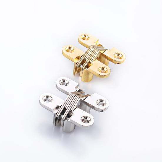4Pcs Sturdy Cross Hinge High Adaptability Door Hardware Concealed Cross Door Hinge for Door