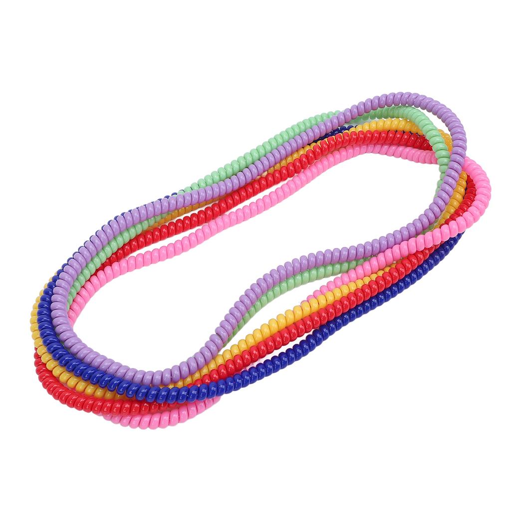 6 Pcs Stretchy Coil Necklace Sensory Kids Textured Pattern Silicone Colorful Sensory Necklace
