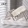 Stainless Steel Soap Tray 3-Compartment Storage Rack, Holder with Removable Kitchen Sink Rack Water Tray, Hollow Tilt Design Organizer for Bathroom