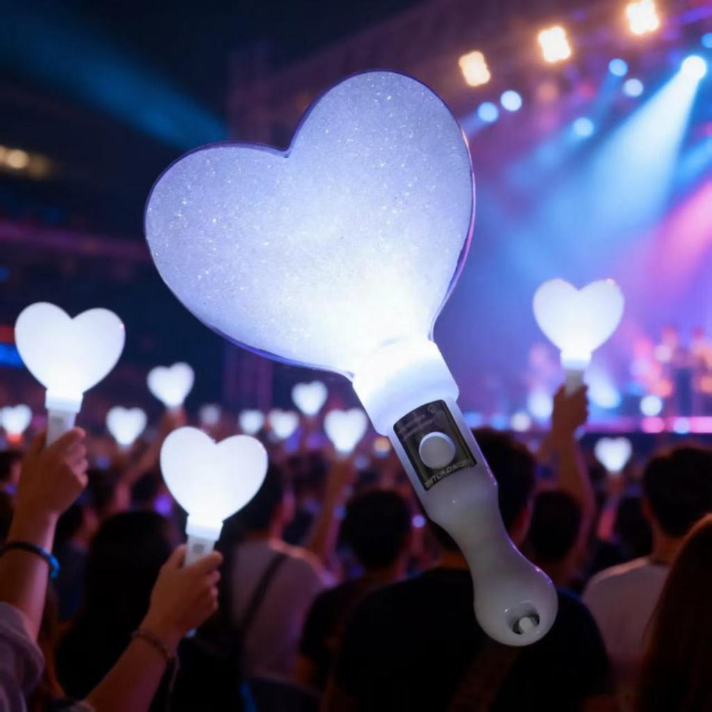 LED Heart Glow Stick for Concerts and Campus Events - Handheld Cheering Prop