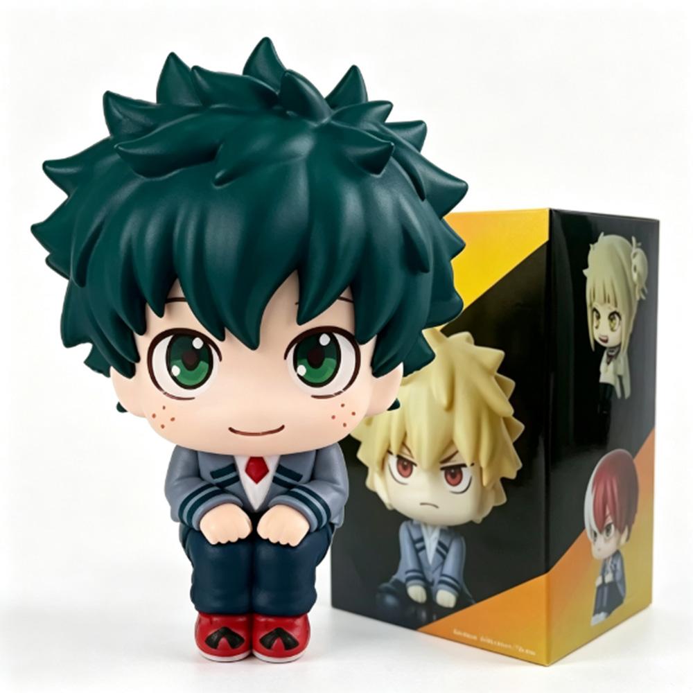 My Hero Academia Chibi PVC Figurine Set - Tomura Shigaraki Izuku Midoriya Katsuki Bakugo Collectible Toys Cute Anime Figures