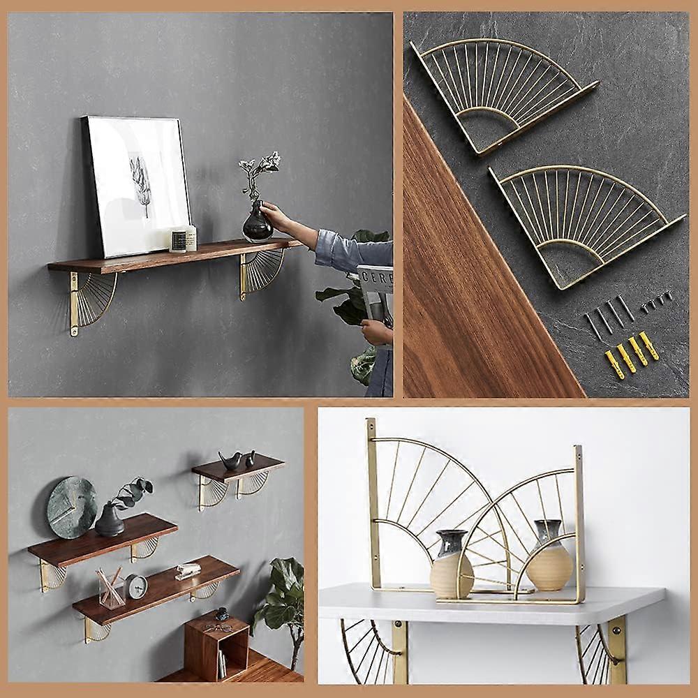 2 darabos fali polctartó konzol 200 mm rozsdamentes acél konzol fali konzol vas fali polc polctartók tartók (Arany)